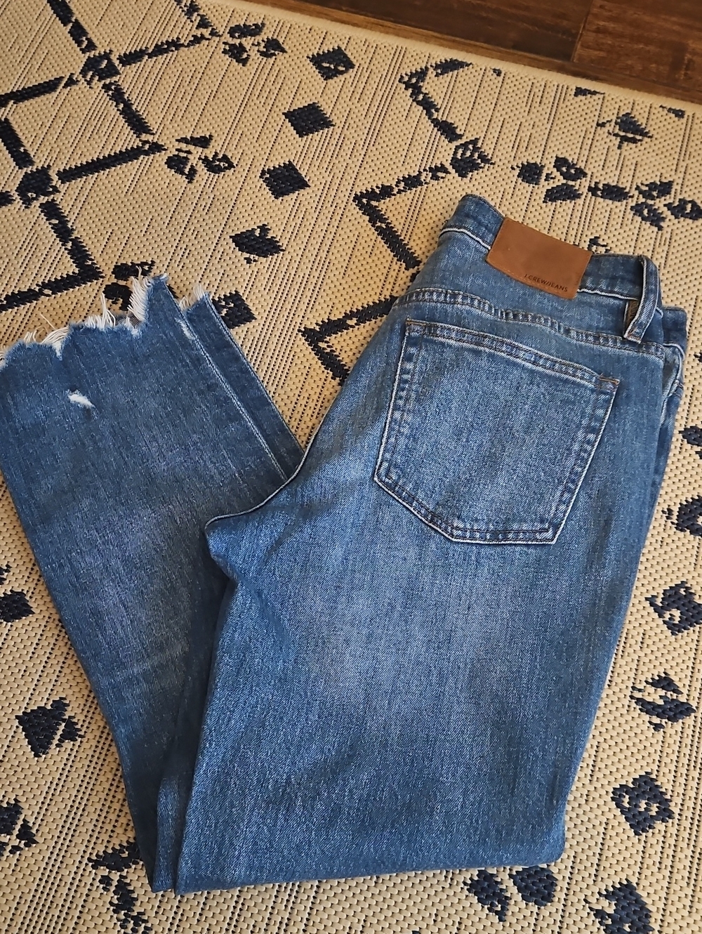 J. Crew Women's Straight-Leg Jeans in Medium Blue Denim